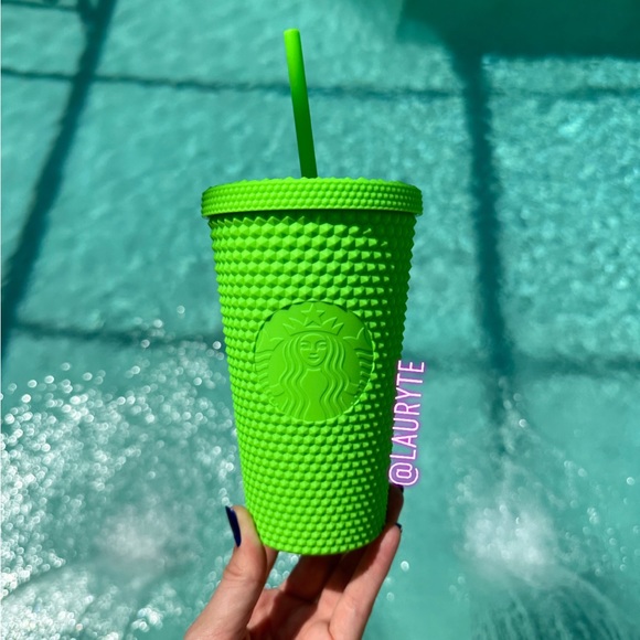 Starbucks Other - Starbucks Grande Neon Green Studded Tumbler 💚